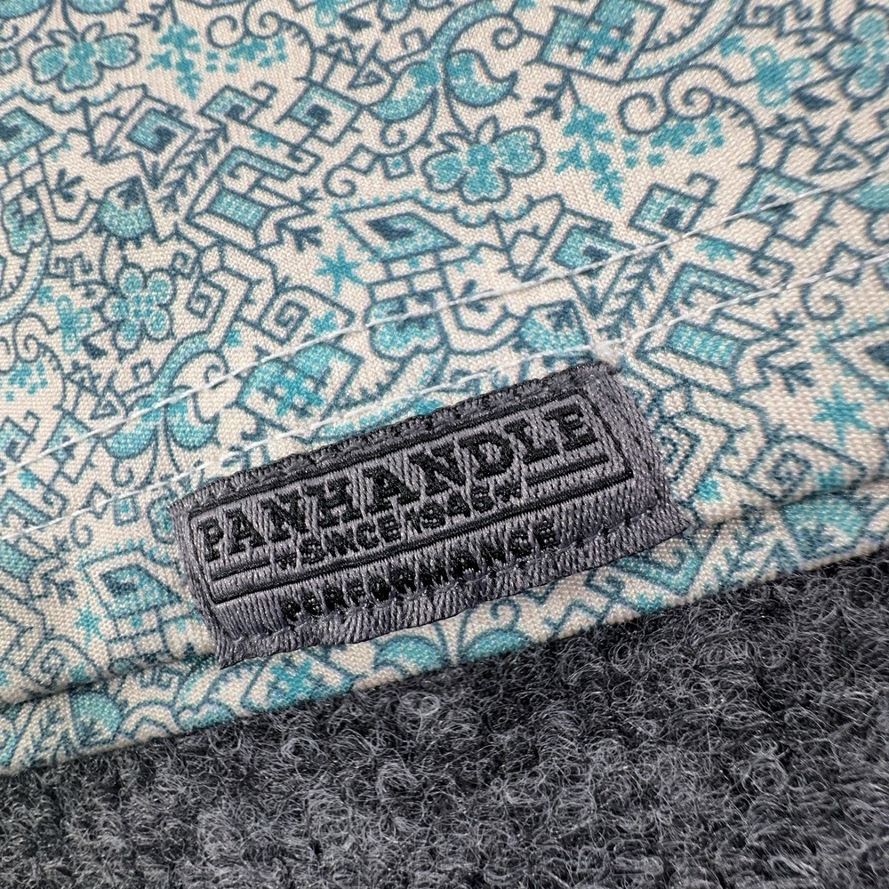 Panhandle Pearl Snap Polo Golf XL Turquoise Southwestern Tile Aztec Print Shirt - Picture 7 of 9
